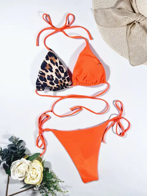 Leopard 2 Piece Bikini Set