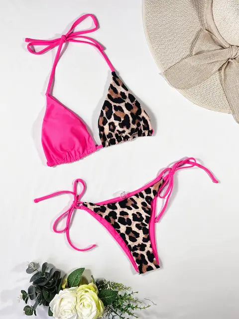 Leopard 2 Piece Bikini Set